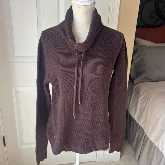 Ralph Lauren - Thermal Knit Cowl Neck Brown Sweater - 100% Cotton (Size: M) - Picture 1 of 7
